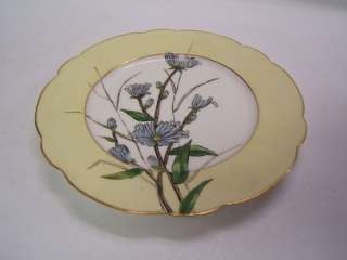 Handpainted Floral China Plate Vintage 8 1/4 VGC  