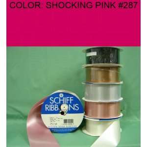  10yds SINGLE FACE SATIN RIBBON Shocking Pink #287 2 1/4 