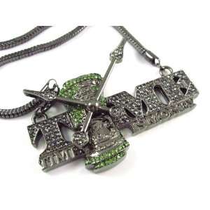 Iced Out Time is Money Hip Hop Pendant Bk Franco Chain 
