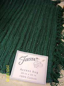 Laughlin Fiesta Evergreen Woven Cotton 20 x 36 Rug  