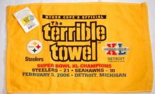 STEELERS OFFICIAL TERRIBLE TOWEL SUPER BOWL XL W. SCORE  