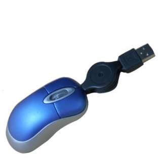 USB Optical Mouse Mice Retractable Cable for PC Laptop  
