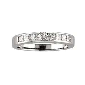 14k Gold 9 Stone Channel Set Wedding band with 0.40ct tw of Princess 