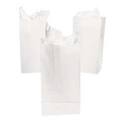 White Paper bags AS LOW AS 26¢ ea BIRTHDAY Lunch TREAT Favor WEDDING 