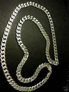 7mm Mens Sterling silver 28 Cuban link chain necklace  