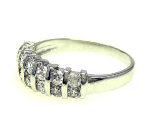 18k White Gold Brilliant Cut Russian Diamond Ring 6 7 8  