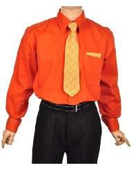 Men Shirts Dress Shirts Orange
