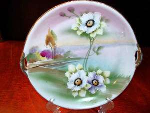 Nippon 8 White Flowered Cabinet Plate  