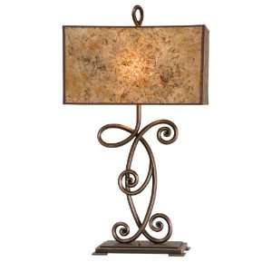   Antique Copper with Stained Mica Shade Windsor 2 Light Table Lamp from