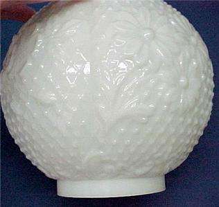   the Wind Milk Glass 8 in Ball Oil Lamp Shade Dogwood & Hobnail Melon
