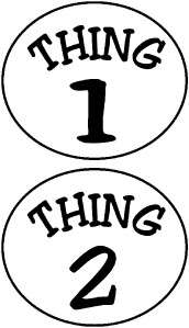 Thing 1 and Thing 2 Circles Iron on Transfer  