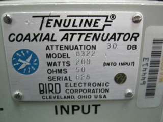 Bird Electronic 8322 30DB Termaline Coaxial Attenuator  