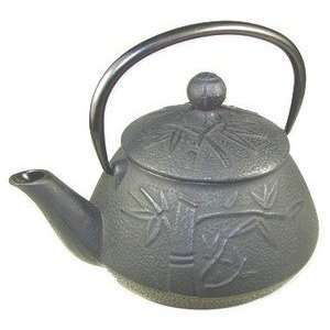  Black Bamboo Cast Iron Teapot 24oz #15349 Kitchen 