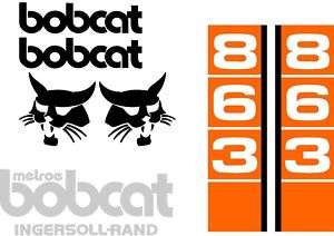 Bobcat Excavator 863 Melroe Ingersoll   Rand Decal Set Whole Machine 