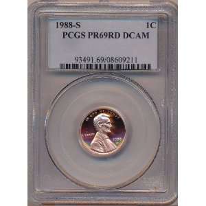  1988 S PCGS PR69RD DCAM Lincoln Cent 