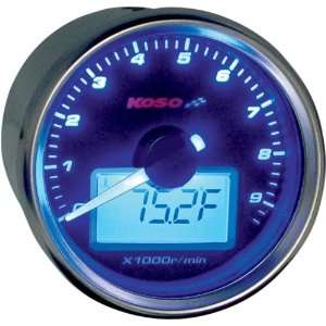 Koso North America GP Style Universal Tachometer with Temperature Gaug