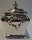VFINE ENGLISH SILVER PLATED TEA CADDY LIONS HEADS  