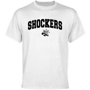  Wichita State Shockers White Mascot Arch T shirt Sports 