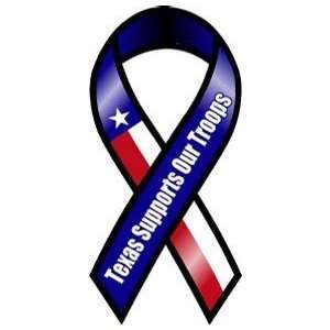  Texas Support Our Troops Mini Ribbon Magnet Automotive