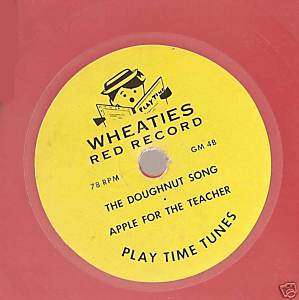 Wheaties Red 7 78rpm Record childrens PLAY TIME TUNES  
