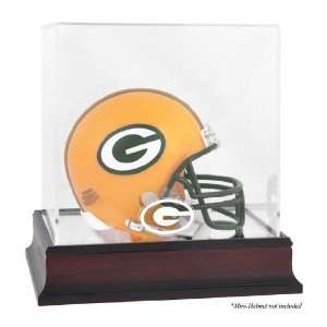  Packers Mahogany Mini Helmet Logo Display Case   Acrylic Mini Helmet 