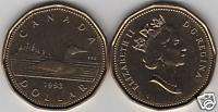1993 Canada One Dollar Coin (Loonie). Brilliant Unc.  