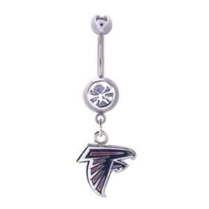  Atlanta Falcons 316L Stainless Steel Belly Ring with Cubic 