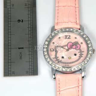  description cute exquisite crystal hellokitty girl wristwatch trust 