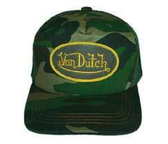  Von Dutch Camo Mesh Trucker Cap, Adjustable Clothing