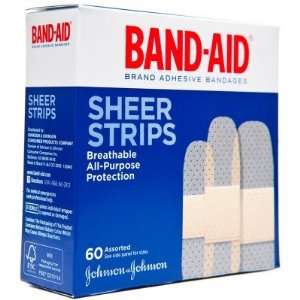  Band Aids  Sheer Adhesive Bandages, Assorted Sizes (60 