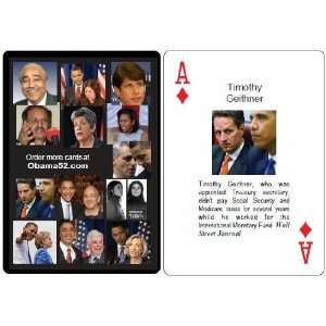  Obama Playing Cards, Cast of 52 Characters Including Czars, Tax 