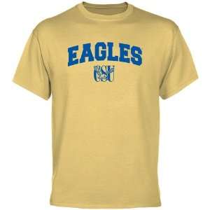 Coppin State Eagles Light Gold Logo Arch T shirt  Sports 