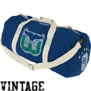 Mitchell & Ness Hartford Whalers Royal Blue Vintage Canvas Duffel Bag