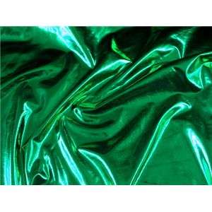 KELLY GREEN METALLIC SPANDEX LYCRA FABRIC $8.99/YARD  