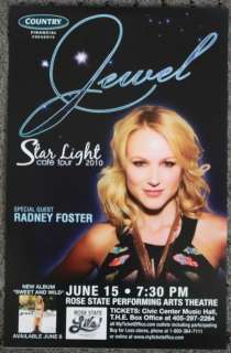 JEWEL promotional CONCERT POSTER radney foster country  