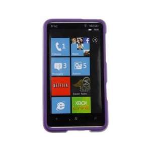  Rubber Coated Plastic Phone Case Dark Purple For HTC HD7 