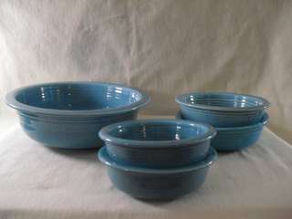   HLC Vintage Turquoise 8 1/2 Nappy & Fruit Bowls   5 Piece Collection