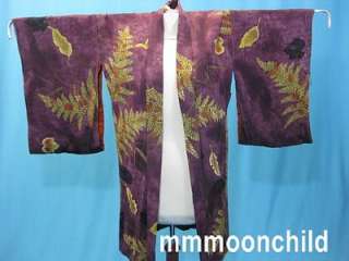 R319 Vintage kimono robe 1920s Japanese hand painted  