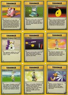 Complete Pokemon Base set trainer cards 70 95/102 rare  
