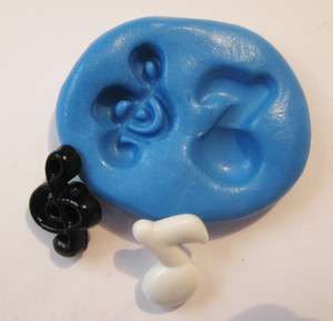 Music note Silicone Push Mold Polymer clay Resin Miniature plaster 