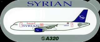 AIRBUS A320 SYRIAN AIR AIRLINE STICKER ~EXTREMELY RARE~  