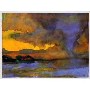  1970 Print Emil Nolde Watercolor Painting Modern Abstract 