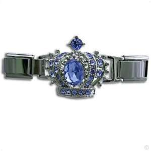   motive crown blue big stone, Classic italy bracelet modul Jewelry