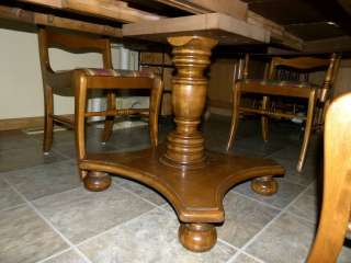 Ethan Allen ROUND OVAL Kitchen Dining Room Table W/ Pedestal Base Set 