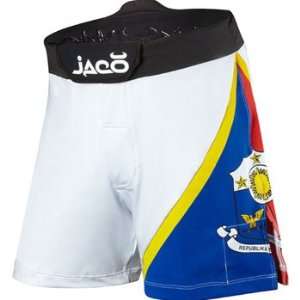  Jaco Resurgence Fight Shorts (White w/Filipino Flag 