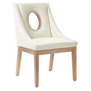   Modern Home   Studio Dining Chair in Ivory with Reclaimed Look Leg