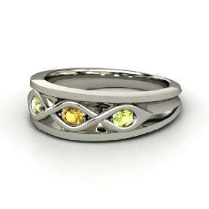  Triple Twist Ring, Sterling Silver Ring with Citrine 