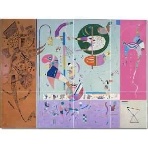 Wassily Kandinsky Abstract Tile Mural Home Renovations Ideas  18x24 