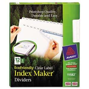   Maker Dividers, White 12 Tab, 11 x 8 1/2, 5 Sets/Pack