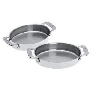  All Clad Stainless Steel 7 Inch Oval Shaped Baker, Set of 